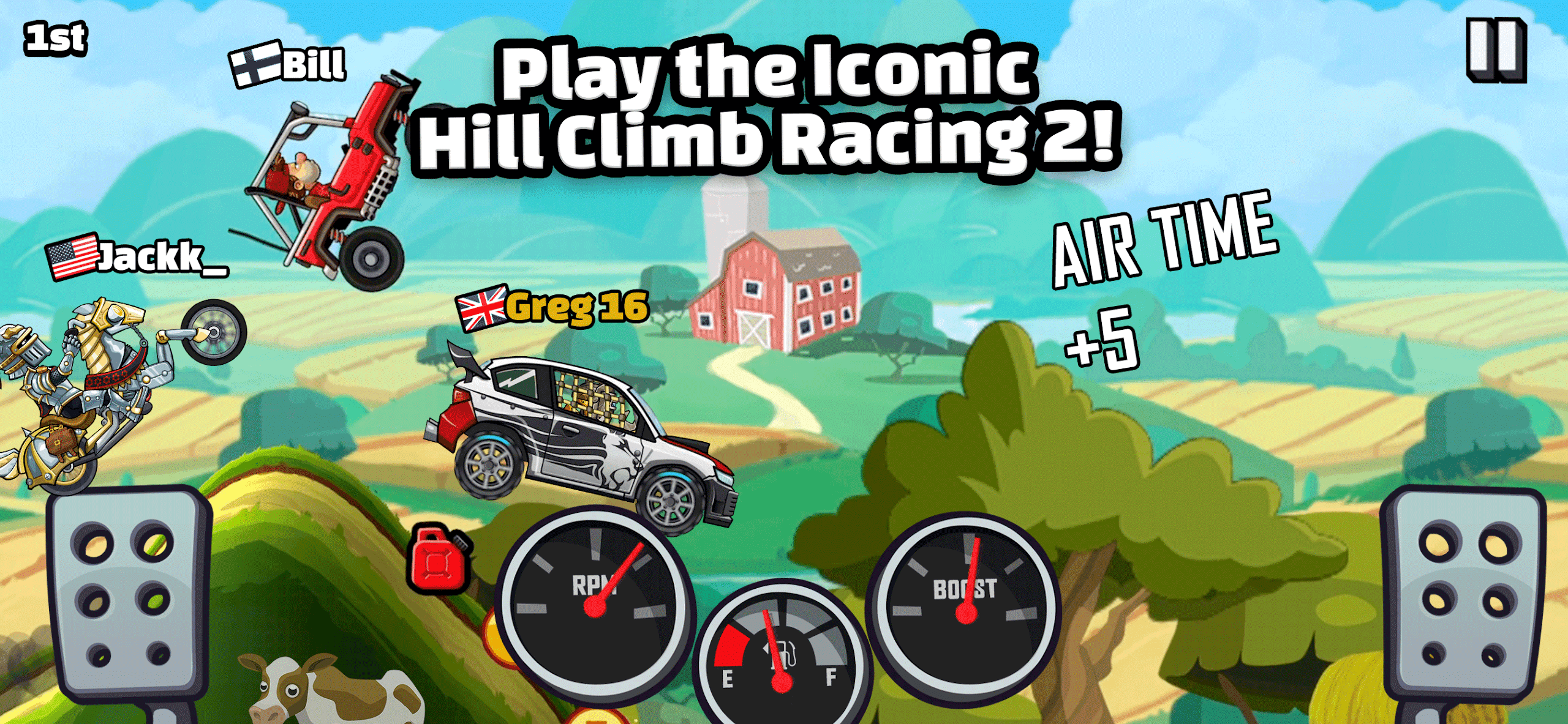 Hill Climb Racing 2 MOD APK V1.57.0 (Todos os carros desbloqueados)